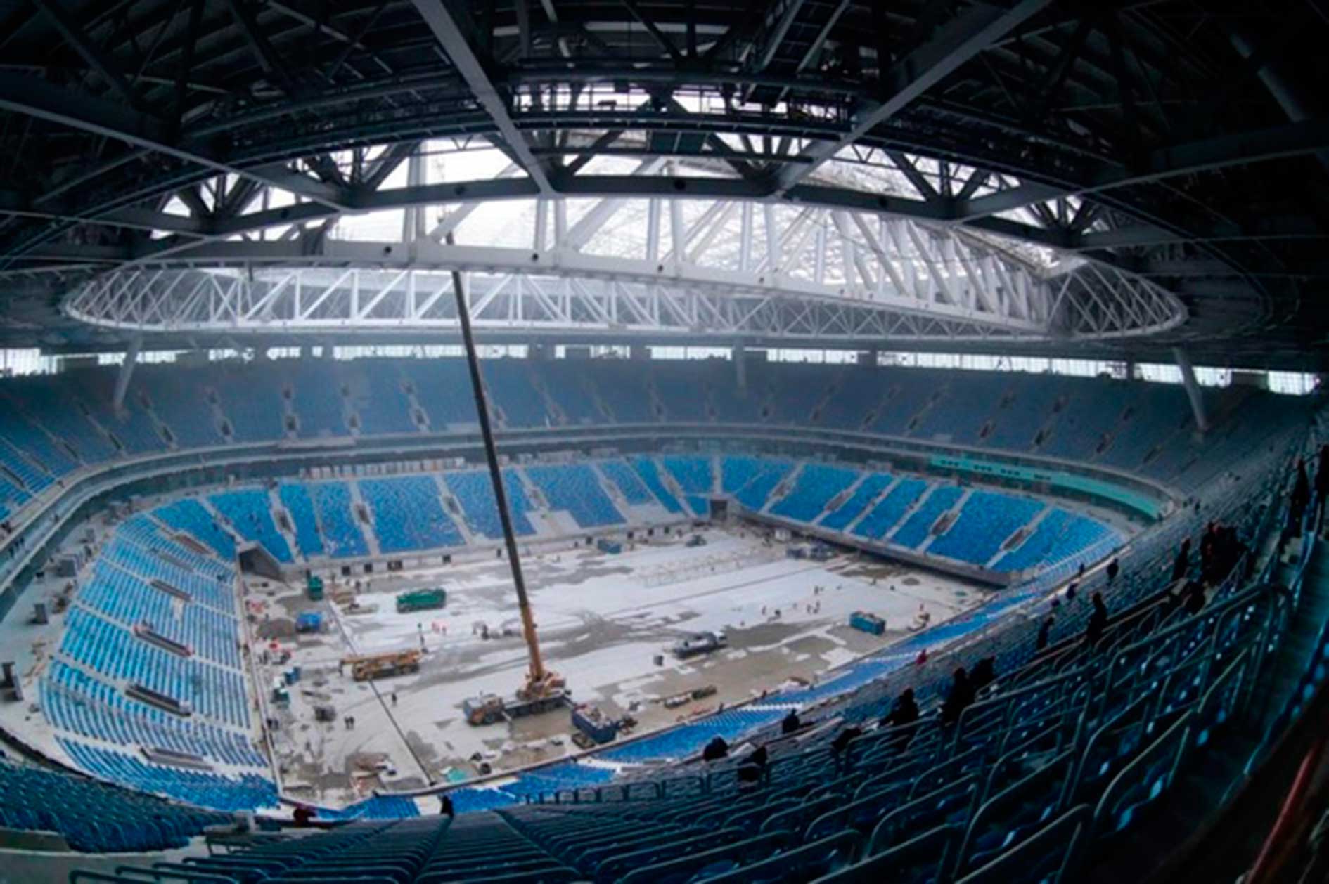 construcción del estadio krestovsky